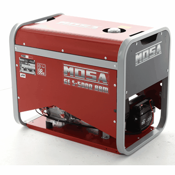 MOSA GE S-5000 BBM AVR EAS - 4.5 kW Petrol Power Generator with AVR Panel and Electric Start - DC 3.6 kW Single-phase
