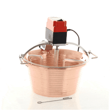 NuovaFac Cuoca Automatica - Hammered Copper Electric Pot for Polenta with Flat Base 14 L - 30W