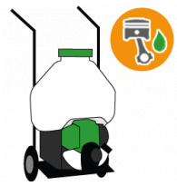 Trolley-mounted petrol-driven sprayers with tank