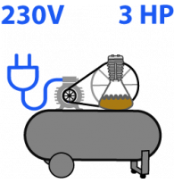 3 HP Single-phase 300 L Belt Driven Air Compressors