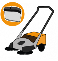 Sweepers with collection basket