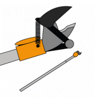 Pruning shears on fixed extension pole
