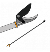 Long pruning shears on fixed extension pole ﻿