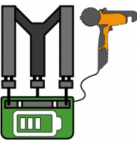 Tying machines with backpack battery