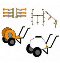 Accessories and wheelbarrows for spraying