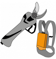 Electric shears with backpack battery