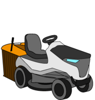 Riding-on Mowers with front engine and casing
