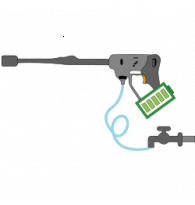 Battery-powered high-pressure washer guns
