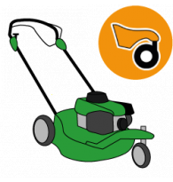 Petrol trailed pivoting wheel mower - M