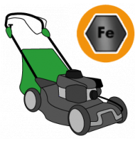 Petrol-powered push mower + grass catcher
