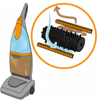 Washing machine with bristle roller and squeegee