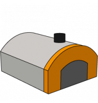 Built-in concrete wood-fired ovens