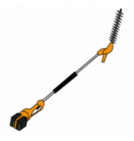 Battery-powered Hedge Trimmers on Extension Pole