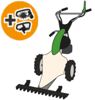 Multifunctional scythe mowers with belt drive
