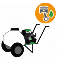 Truck-mounted petrol-driven sprayers + tank