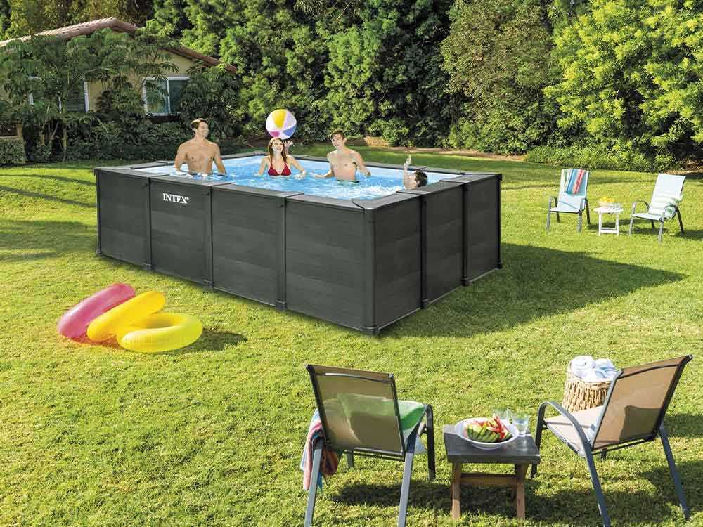 Intex graphite gray panel shop pool set