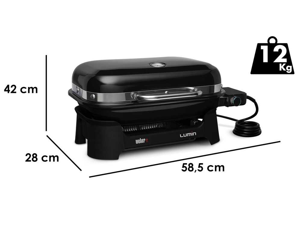 Weber Lumin Compact Black Portable Electric Barbecue