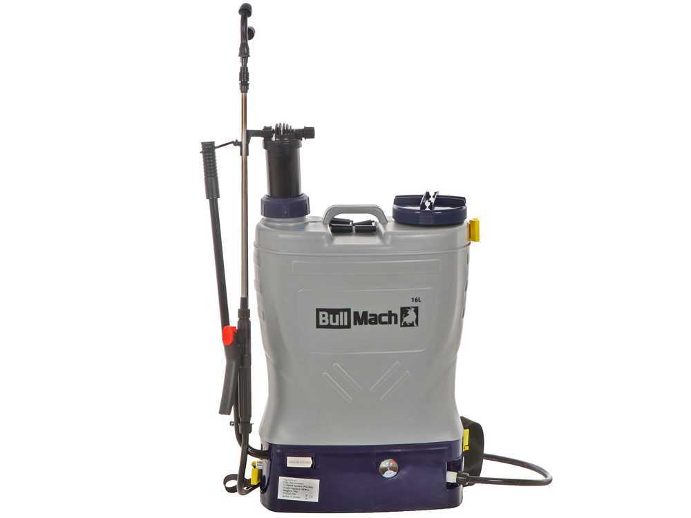 BullMach Pandora 16EM LI Electric Battery Powered and Manual Backpack Sprayer Pump 12V 8Ah