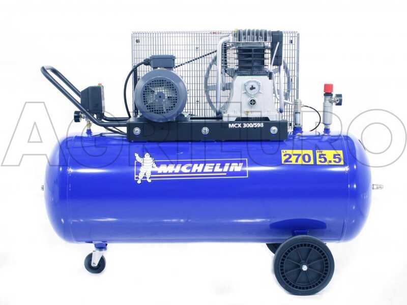 Michelin MCX 300 598 Belt driven Electric Air Compressor 5.5 Hp Motor 270 L