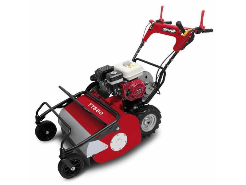 GINKO MGM TT 680 self propelled flail mower powered by a Honda GX200 engine