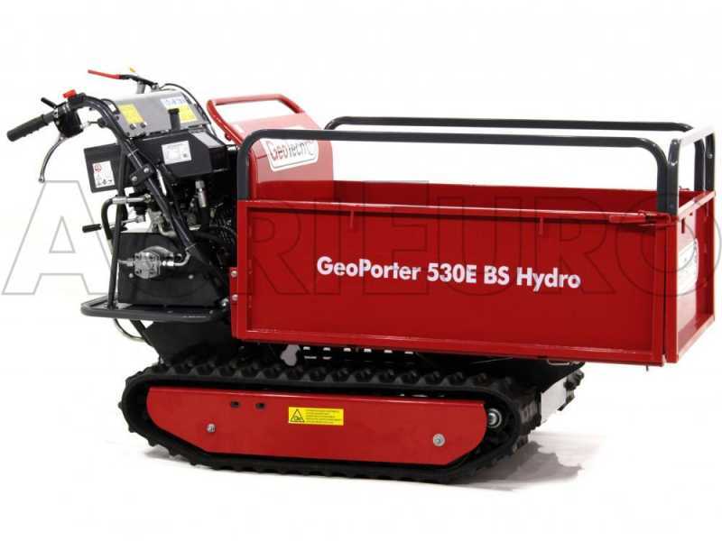 GeoTech GeoPorter 530E BS Hydro Motor Wheelbarrow - 10 HP - Hydraulic dumper skip - 500 Kg loading capacity