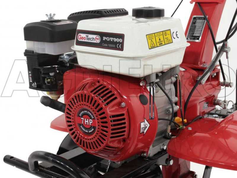 GeoTech-Pro PGT 900 - 7 HP petrol-driven rotary tiller with 2+1 gearbox and gear transmission