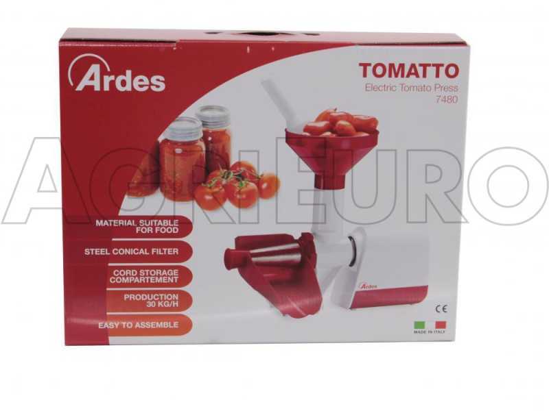 Ardes AR7480 electric tomato press - 130 W 230 V motor - passata machine