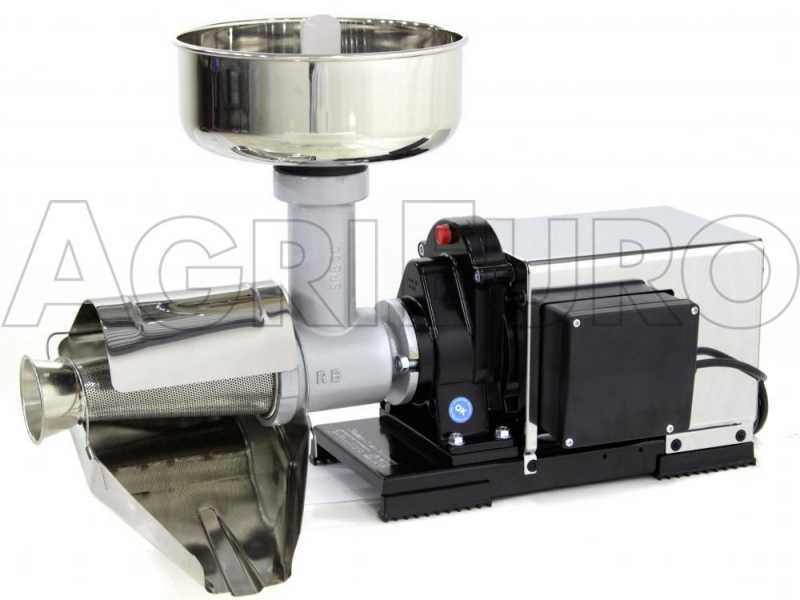 Reber 9000NP INOX electric tomato press - N.5 - 1200 W heavy-duty induction motor - Standard Gear Motor
