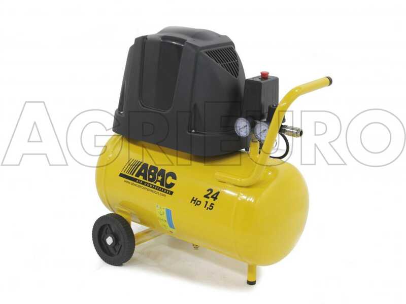 ABAC Pole Position B15 - Wheeled Electric Air Compressor - 1.5 Hp Motor - 24 L Oilless