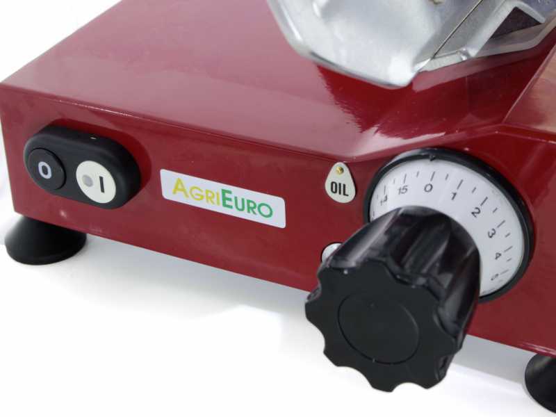 AgriEuro MS 275 Red Deluxe Meat Slicer - 275mm blade - 180W electric motor