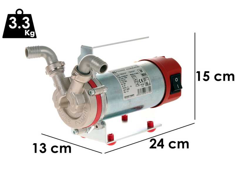 Rover Marina Mini Novax 20 - Electric transfer pump in anti-oxidant alloy - 12V - With Power Command