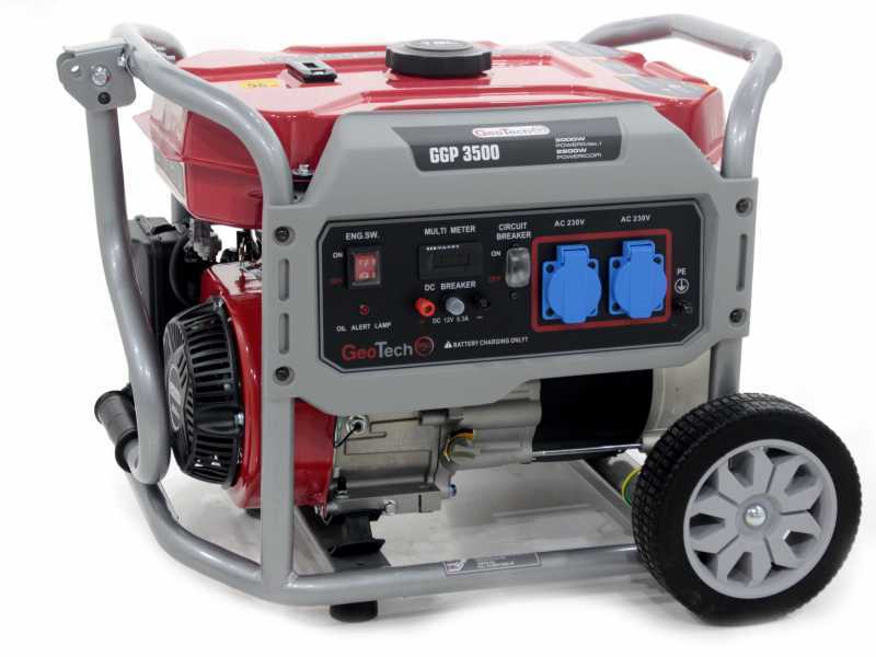 GeoTech Pro GGP 3500 - 3 kW Wheeled Power Generator with AVR - DC 2.8 kW Single-phase