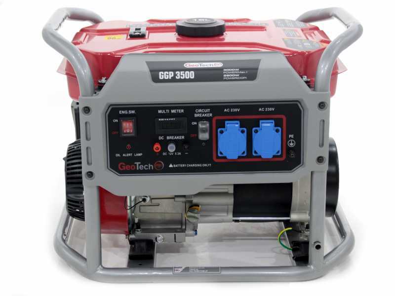 GeoTech Pro GGP 3500 - 3 kW Wheeled Power Generator with AVR - DC 2.8 kW Single-phase