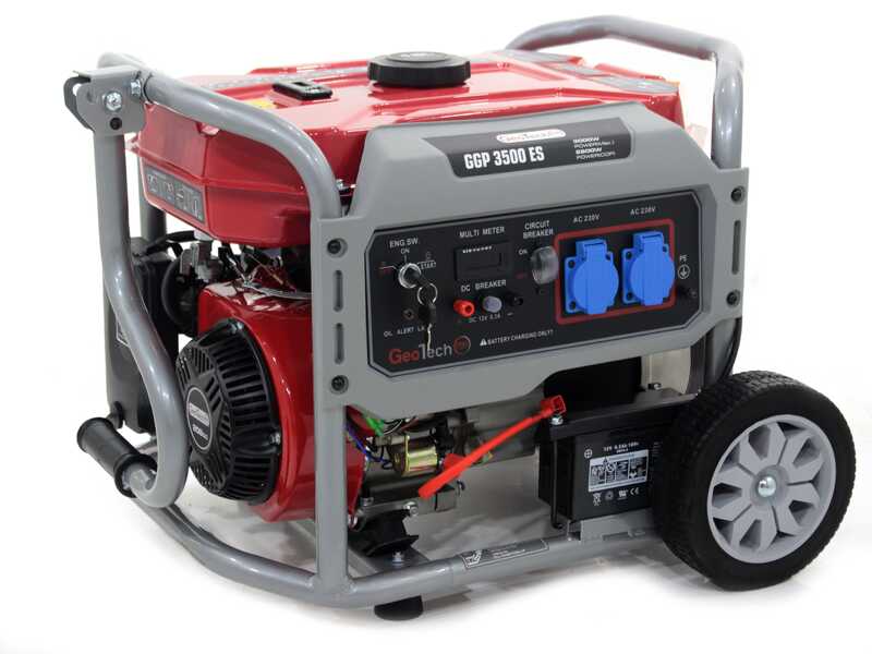 GeoTech Pro GGP 3500 ES - 3 kW Wheeled Power Generator with AVR - DC 2.8 kW Single-phase