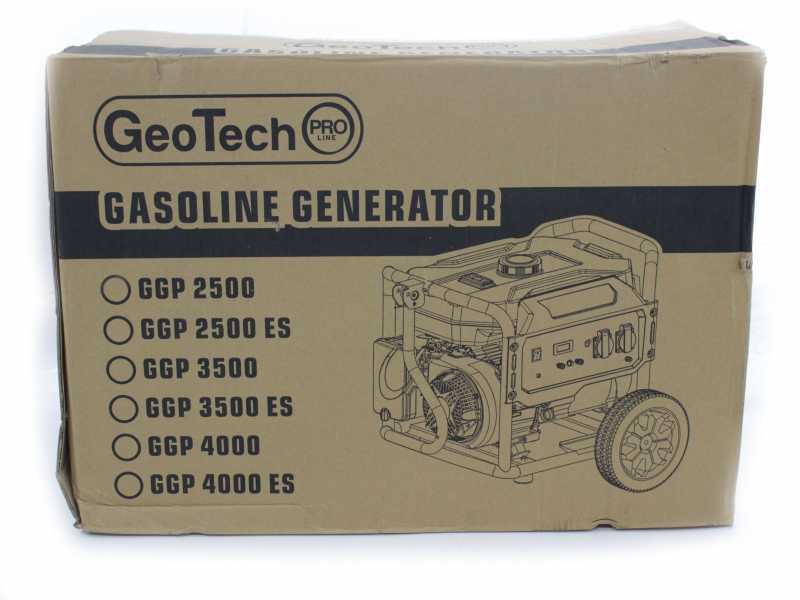 GeoTech Pro GGP 4000 ES - 3.6 kW Wheeled Power Generator with AVR - DC 3.2 kW Single -phase