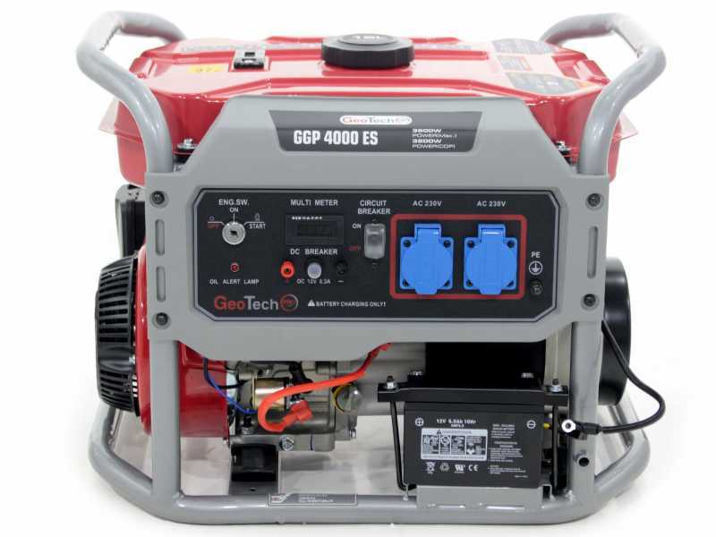 GeoTech Pro GGP 4000 ES - 3.6 kW Wheeled Power Generator with AVR - DC 3.2 kW Single -phase