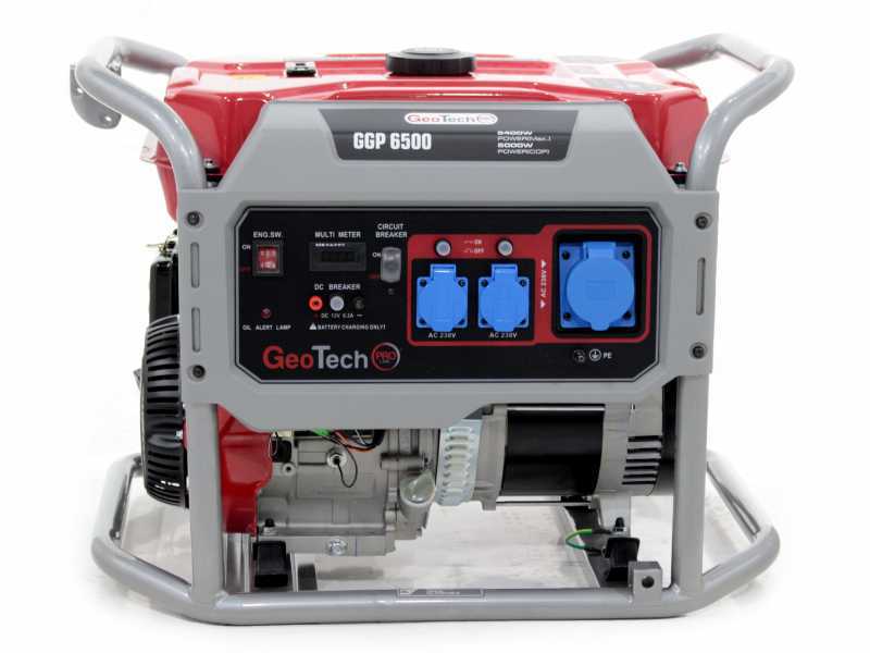 GeoTech Pro GGP 6500 - 5.4 kW Wheeled Power Generator with AVR - DC 5 kW Single-phase