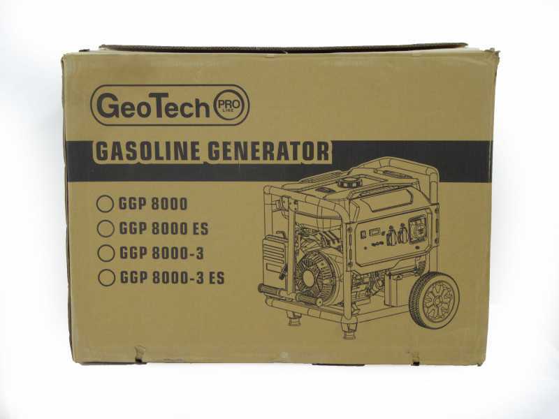 GeoTech Pro GGP 8000-3 - 6.6 kW Wheeled Power Generator with AVR - DC 6 kW Three-phase