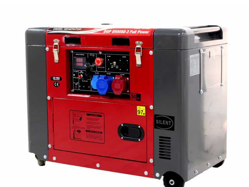 GeoTech Pro DGP8500SE-3 - 6 kW Wheeled Silenced Diesel Power Generator with AVR - DC 5.5 kW Full-Power