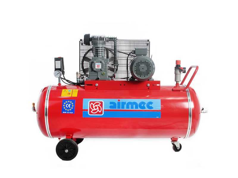 Airmec CR 204 K18 C TP Belt driven Air Compressor Three phase Electric Motor 200L Tank