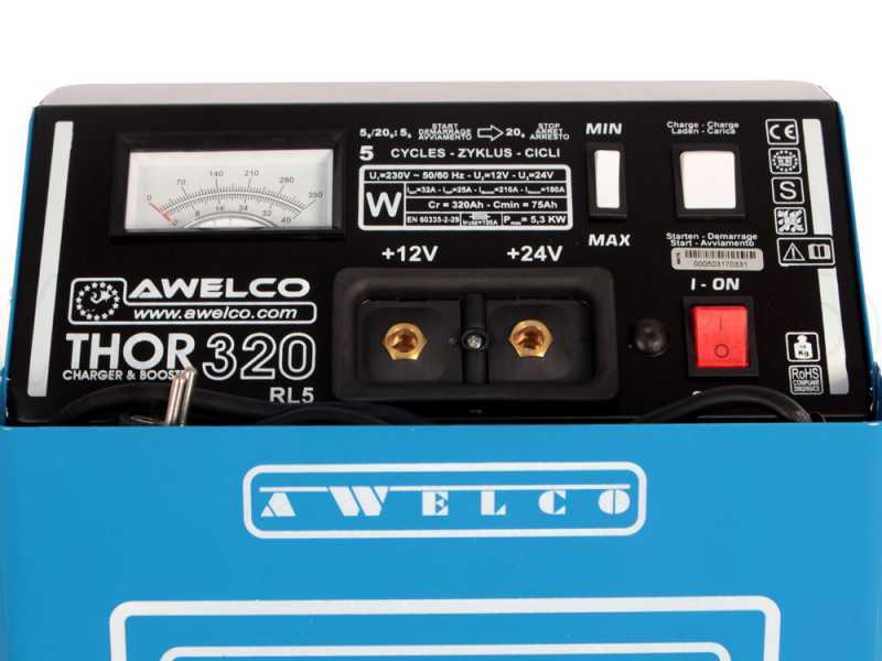 Awelco THOR 320 Booster Battery Charger - wheeled charger - single-phase - 24-12V batteries
