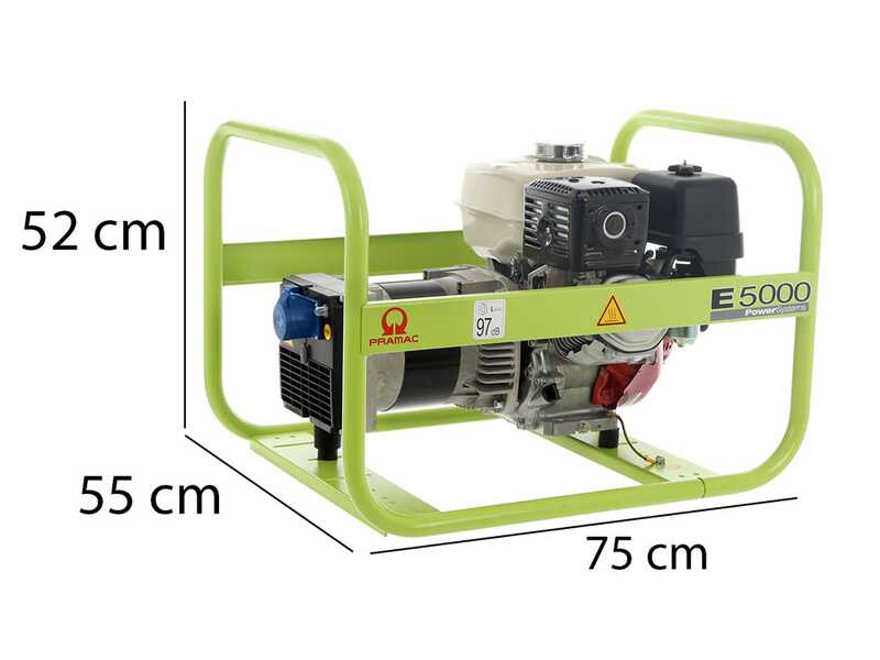 Pramac E 5000 - 4.6 kW Power Generator - DC 3.9 kW Single-phase