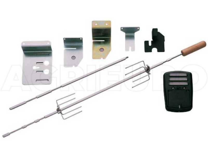 Spit Roaster Kit with Motor, Batteries, Mounting Brackets and Spit