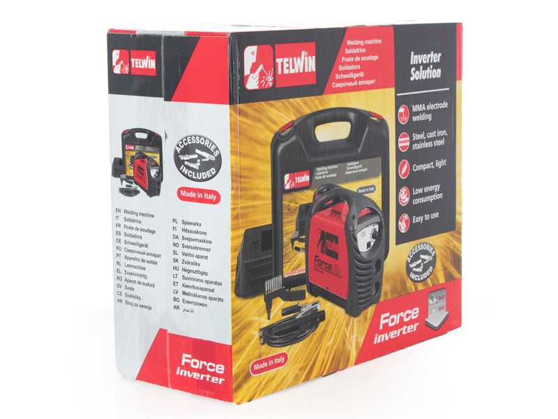 Telwin FORCE 165 Direc Current Electrode Inverter Welding Machine - 150 A Power - Kit