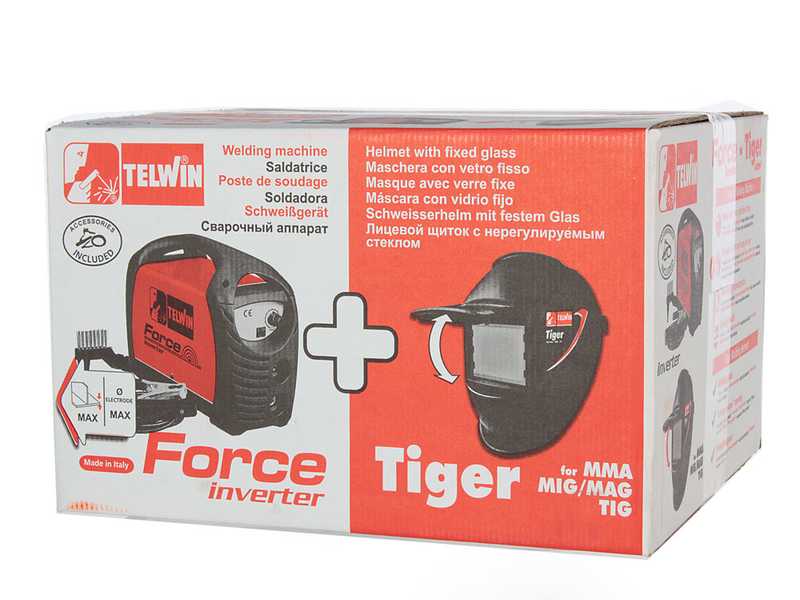 Telwin Force 125 - Inverter Welding Machine (MMA) + Helmet, Direct Current (DC)