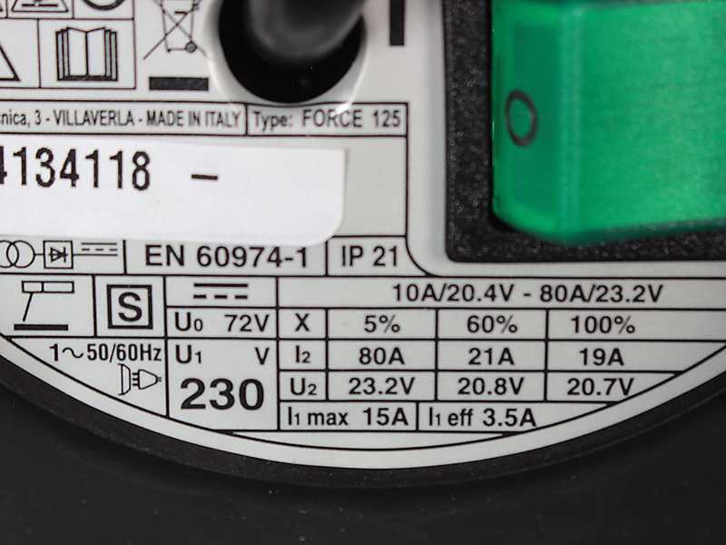Telwin Force 125 - Inverter Welding Machine (MMA) + Helmet, Direct Current (DC)