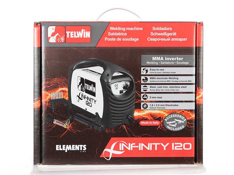 Telwin Infinity 120 Direct Current Electrode Inverter Welding Machine - 80 A - Kit