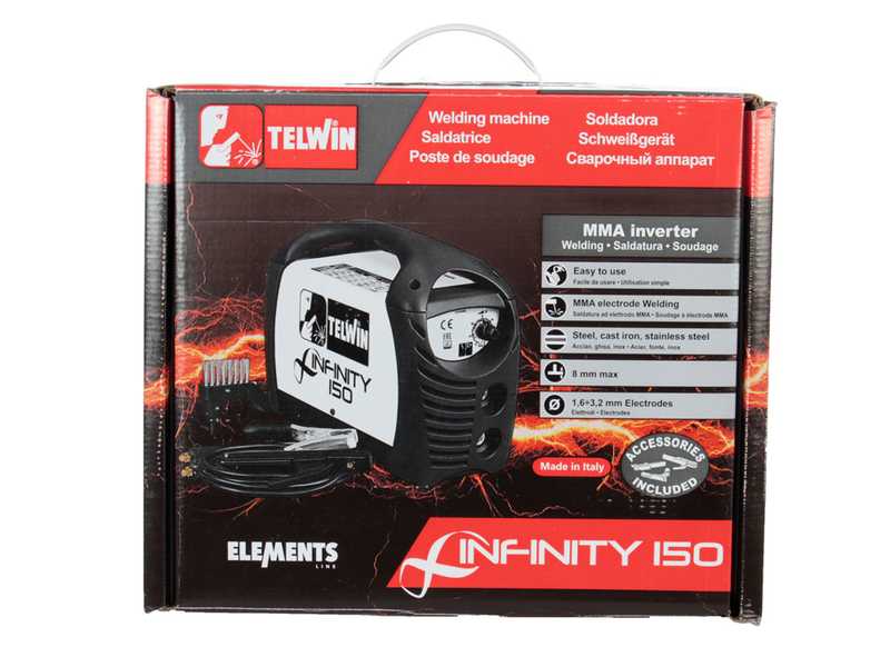 Telwin Infinity 150 Direct Current Electrode Inverter Welding Machine - 130 A - Kit