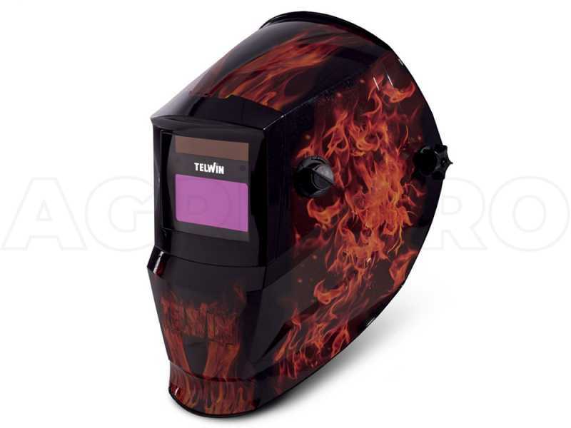Telwin Stream Flame Heavy-duty Automatic Welding Helmet - MMA, TIG, MIG