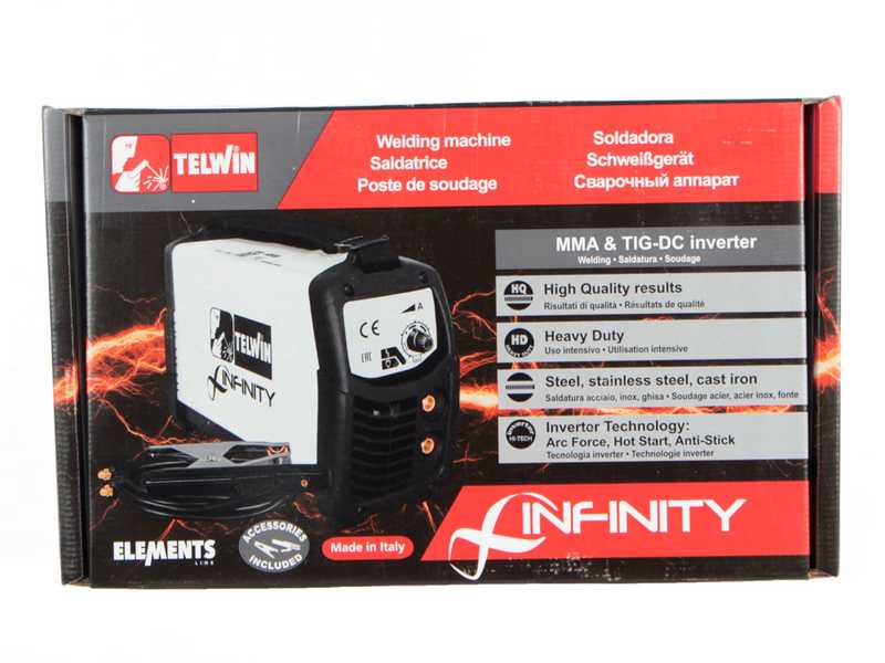 Telwin Infinity 220 Direct Current TIG and Electrode Inverter Welding Machine - 200 A - Kit